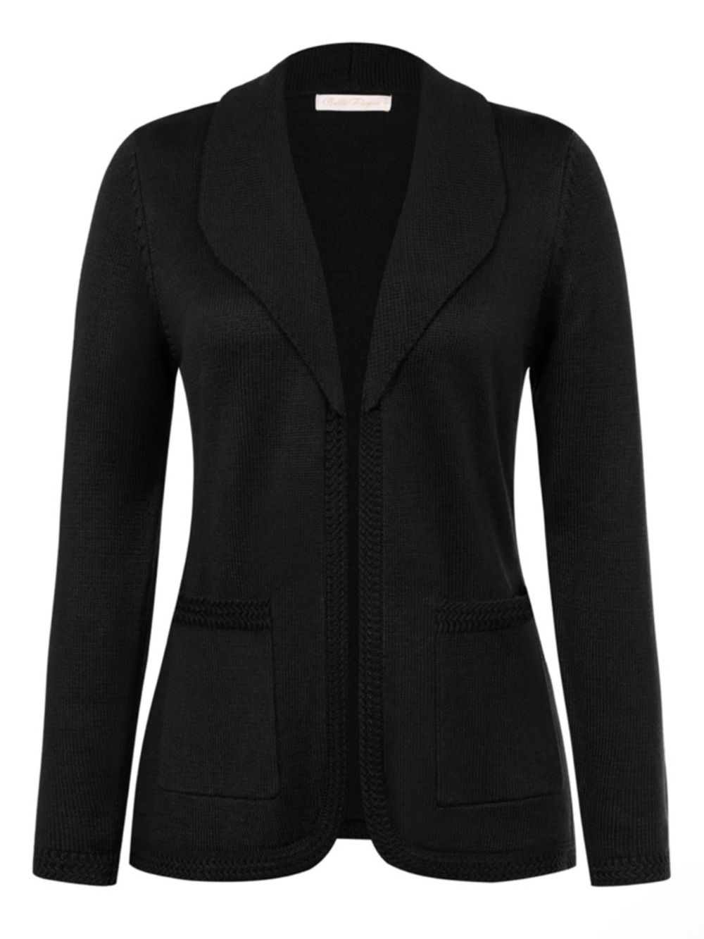 Belle Poque Vintage Cardigan Sweater Blazer, Black, M, NWT - Picture 4 of 13